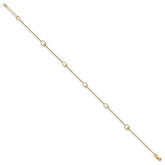 14K Polished w/1in ext. Anklet